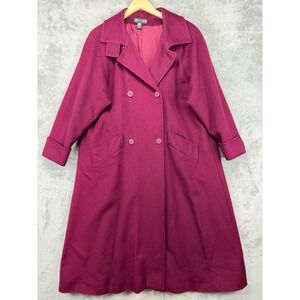 VTG‎ Steve by Searle Women's Wool Overcoat Size 4 Dark Fuchsia Double Breasted